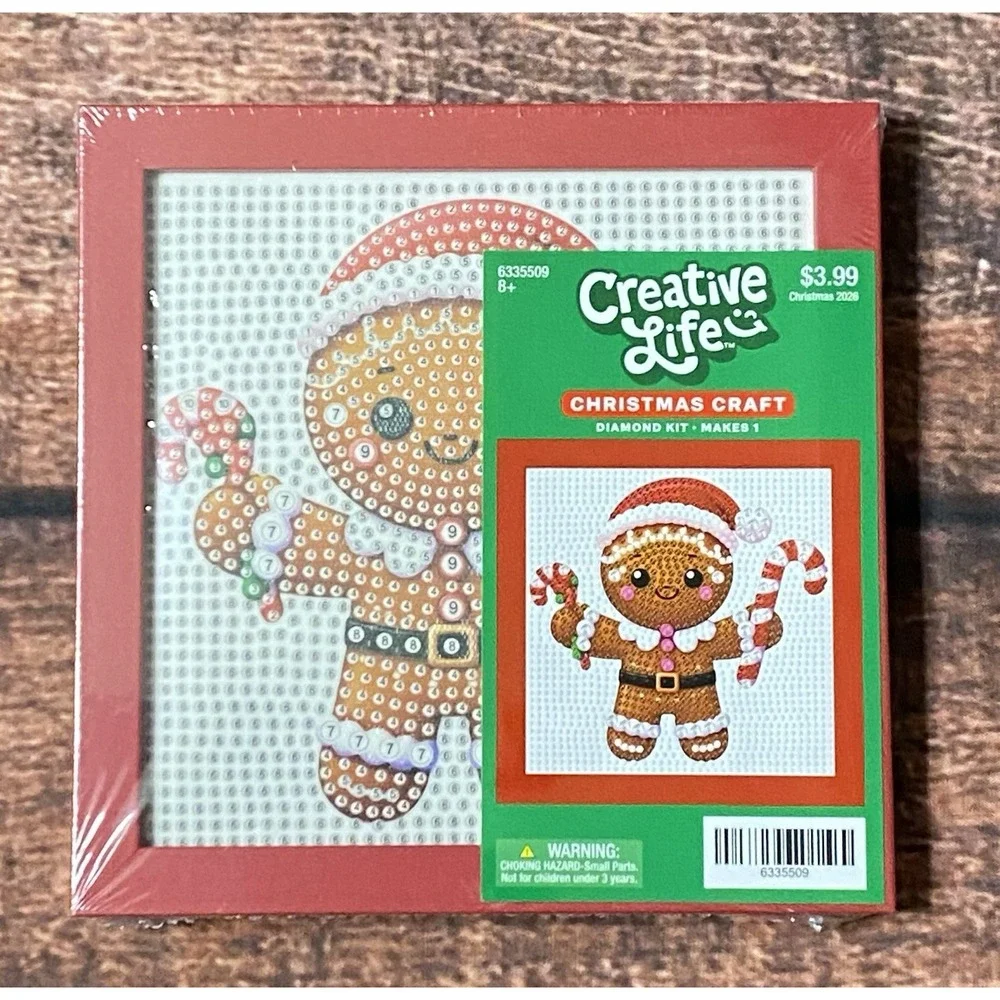 Gingerbread Man Square Diamond Painting Kit in Frame Hobby Lobby Creative Life